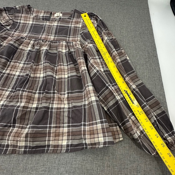 Brand New!  a.n.a a new approach Peplum Blouse XXL Babydoll Style Brown Tan Gray - Picture 5 of 14